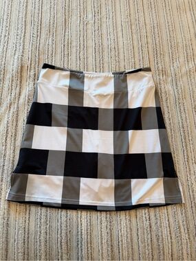 Golftini Black & White Checkered A-Line Skirt
